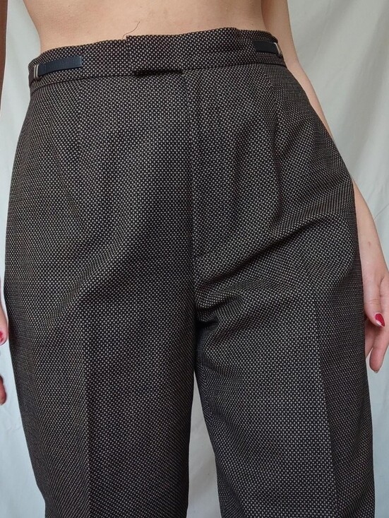 Conrad C Collection Pants - Conrad C Collection Vintage Grey Brown High Waisted Straight Leg Wool Trousers